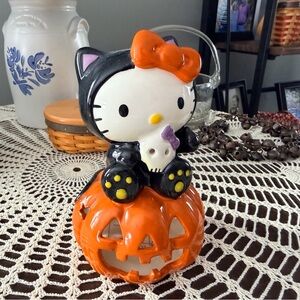 Hello Kitty Halloween Pumpkin Tea Light Figurine and matching Mugs